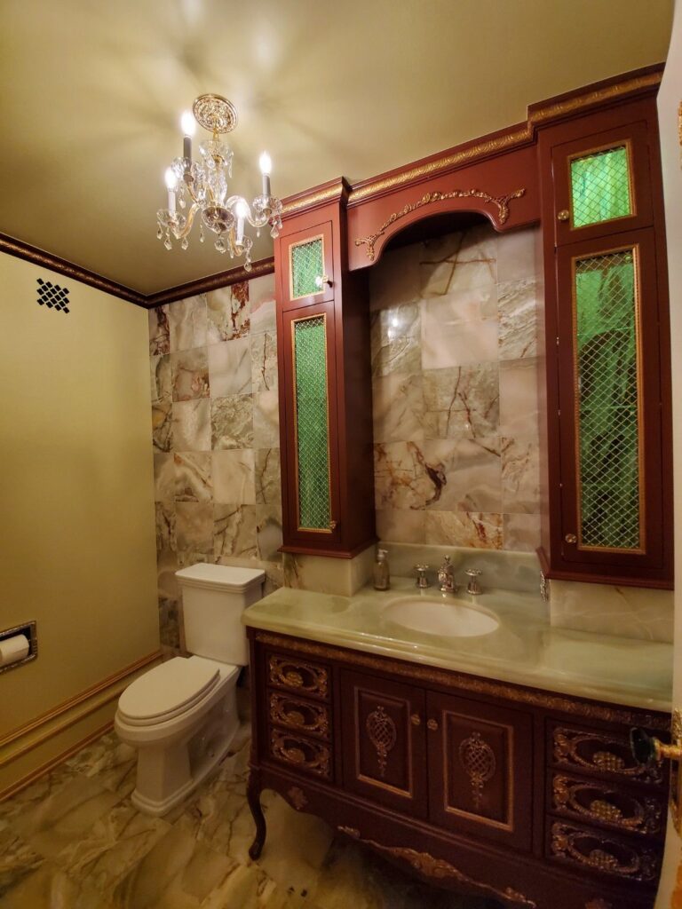 Home office in basement designed by Andrea D'Alessio