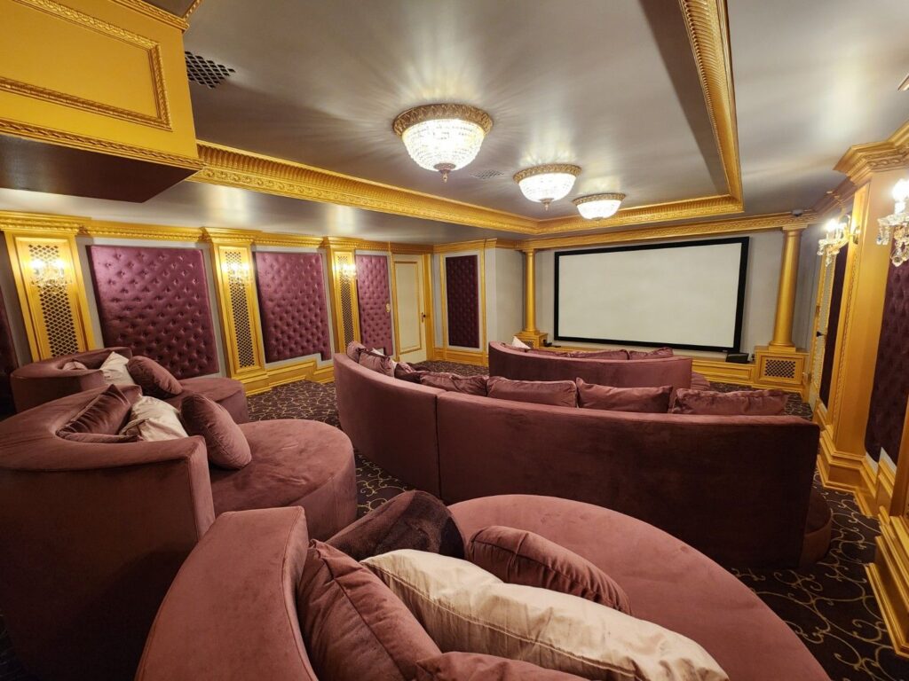 Home theater screen installation by Andrea D'Alessio